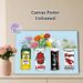 Beer Can & Floral Themed Painting Poster, Vibrant Hand-drawn Colorful Poster, Unique Decorative Design With Assorted Flowers In Styled Beer Cans_maomaolike.com