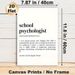School Psychologist Definition Painting Poster, Clean Typographic Text Poster, Honors Compassionate School Psychologists, Suitable For School Office_maomaolike.com