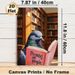 Pigeon Reading Book Painting Poster, Rich-toned Oil Painting Style Poster, Playful Quirky Literary Decor Ideal For Library, Study Room_maomaolike.com