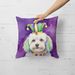 Coton De Tulear King Of Mardi Gras Throw Pillow Machine Washable, Indoor Outdoor Decorative Pillow For Couch, Bed Or Patio, 18Hx18W_maomaolike.com