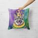 Norwegian Elkhound King Of Mardi Gras Throw Pillow Machine Washable, Indoor Outdoor Decorative Pillow For Couch, Bed Or Patio, 18Hx18W_maomaolike.com