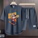 Men's Clothing 2024 Waffle Casual Summer Suit Men's Loose Teen Short sleeved T shirt Shorts Handsome Two piece Suit_maomaolike.com