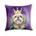 Lhasa Apso King Of Mardi Gras Throw Pillow Machine Washable, Indoor Outdoor Decorative Pillow For Couch, Bed Or Patio, 18Hx18W_maomaolike.com