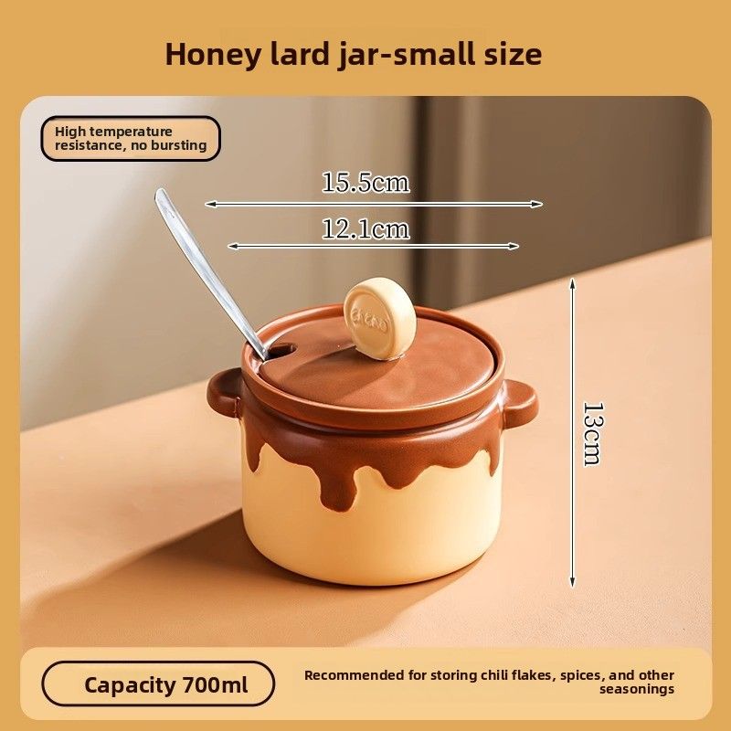 High Temperature Resistant 2025 New Chili Honey Lard Pot Large Capacity Meat Oil Jar Kitchen Household_maomaolike.com