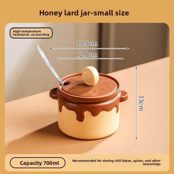 High Temperature Resistant 2025 New Chili Honey Lard Pot Large Capacity Meat Oil Jar Kitchen Household_maomaolike.com