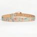 1pc Women's Light Luxury Elegant Carved Metal Buckle Multi-color Flower Glitter Print Beaded Jeans Belt_maomaolike.com