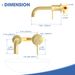 Wall Mount Faucet For Bathroom Sink Or Bathtub, Single Handle 2 Holes Brass Rough-in Valve Included, Brushed Gold_maomaolike.com