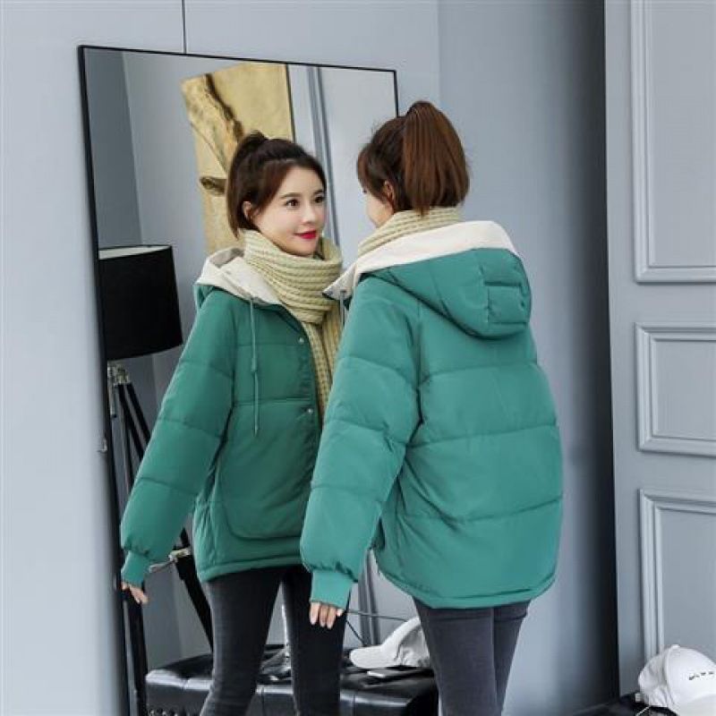 Down jacket for women winter new Korean style student short cotton padded jacket loose thickened cotton coat_maomaolike.com