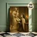 Religious Madonna With Child Painting Poster, Vintage Warm-toned Devotional Scene With Nun Holding White Roses Poster, Serene Spiritual Artwork Ideal_maomaolike.com