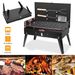 16.7x10x17.7in Portable Charcoal Grill Foldable BBQ Suitcase Grill Shelf For Outdoor Camping Picnics Garden Grilling_maomaolike.com