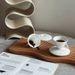 Coffee Cup Retro Ins Style Bone Porcelain Triangular Cone Cup Retro Ceramic Latte Cup And Saucer Set Bone Porcelain Coffee Cup_maomaolike.com