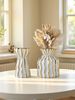 1pc Light Luxury Gold Stripe Design Ceramic Vase Small Fresh Style Can Be Filled With Water Vase Multi-scene Ornament Vase_maomaolike.com