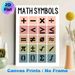 Math Symbols Painting Poster, Pastel Color Block Minimalist Typographic Poster, Educational Clear Math Symbols Decor, Ideal For Study Room, Office_maomaolike.com