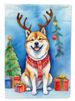 Akita Christmas Reindeer House Flag Large Porch Sleeve Pole Decorative Outside Yard Banner Artwork Wall Hanging, Polyester, House Size, Multicolor_maomaolike.com