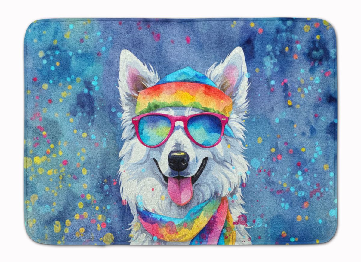 American Eskimo Hippie Dawg Memory Foam Kitchen Mat Machine Washable Anti-Fatigue Mat Cushion Comfort Bath Mat Or Kitchen Rug_maomaolike.com