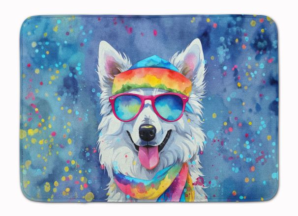 American Eskimo Hippie Dawg Memory Foam Kitchen Mat Machine Washable Anti-Fatigue Mat Cushion Comfort Bath Mat Or Kitchen Rug_maomaolike.com