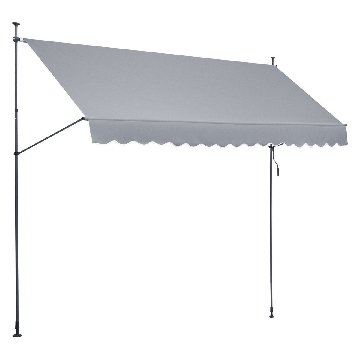 VEVOR 157x47" Patio Awning Retractable Awning Sunshade Shelter With Crank Handle_maomaolike.com