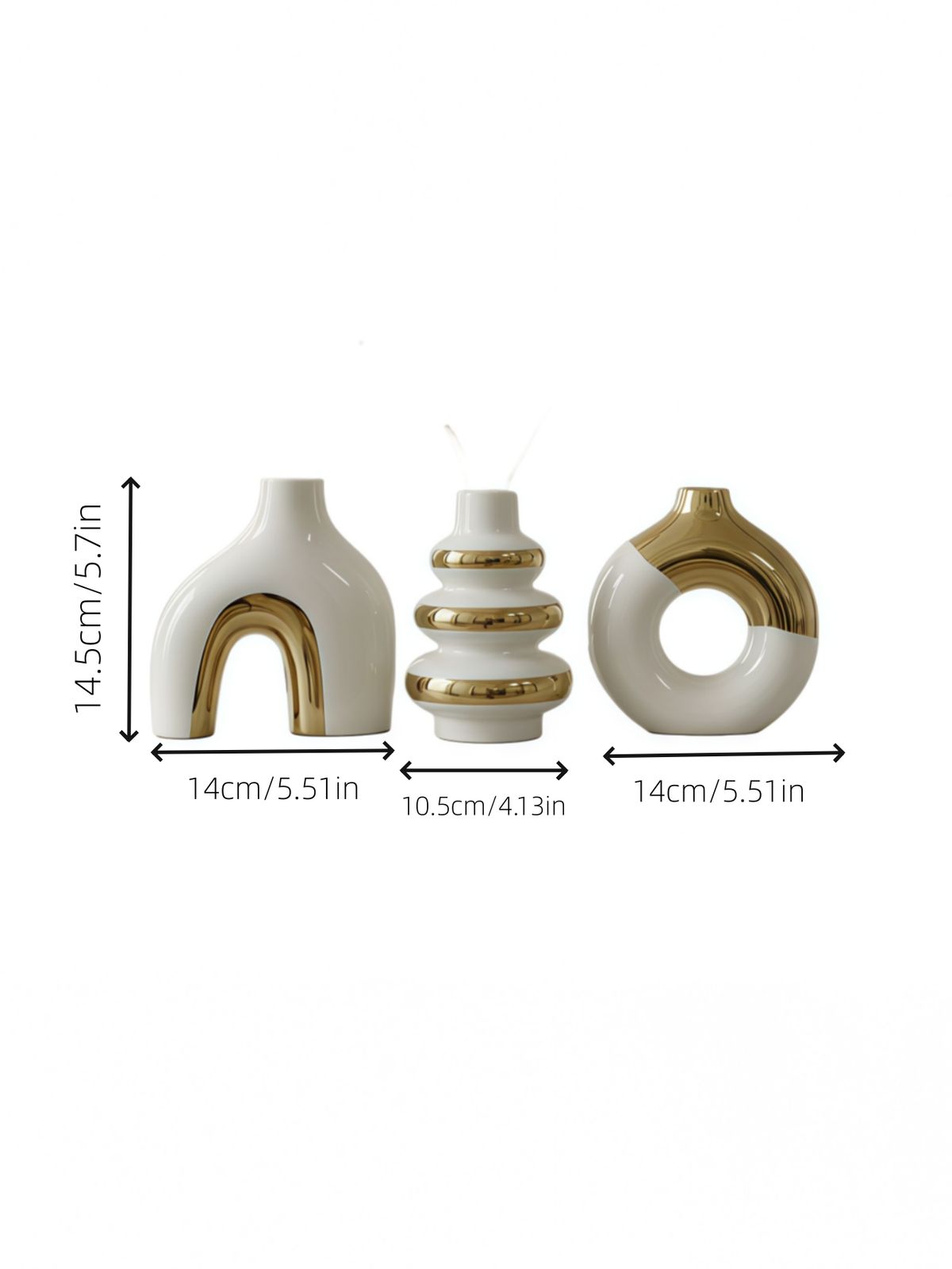3-piece Gourd-shaped Ceramic Vase Set_maomaolike.com