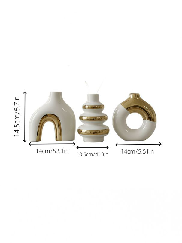 3-piece Gourd-shaped Ceramic Vase Set_maomaolike.com