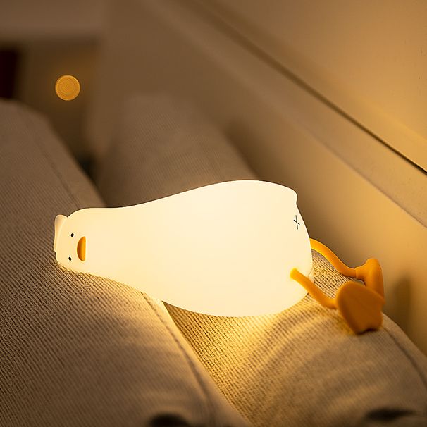 Duck Rechargeable LED Night Light Pat Silicone Lamp Bedside Cartoon Cute Children Nightlights For Home Room Decor_maomaolike.com