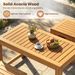 Acacia Wood Outdoor Coffee Table With Stools Set Of 3 Pieces Patio Table And Stools Set For Balcony, Patio, Porch, Garden And Other Limited Space_maomaolike.com