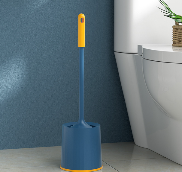 Household No Dead Angles, No-drill Wall-mounted Toilet Brush Set With Long Handle_maomaolike.com
