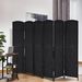 Room Divider 6 Panel, 6FT Tall Folding Privacy Screen, Freestanding Hand-Woven Partition For Room Separation With 360° Hinges, Paper Rope Diamond Weave, Black_maomaolike.com