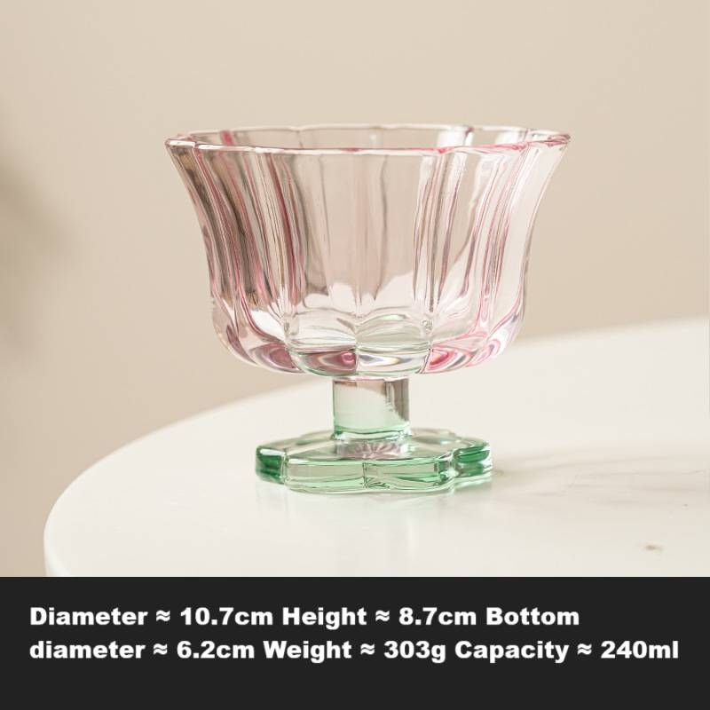 Women's High-value Petal Small Cup Dessert Cup High-grade Oatmeal Cup Glass Cup_maomaolike.com