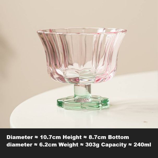Women's High-value Petal Small Cup Dessert Cup High-grade Oatmeal Cup Glass Cup_maomaolike.com