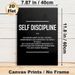 Self Discipline Themed Painting Poster, Sleek Black & White Typographic Poster, Motivational Decor To Enhance Focus, Suitable For Office, Study Space_maomaolike.com