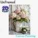 Vintage Floral Hydrangea & Daisy Painting Poster, Soft-hued Rustic Still Life Poster, Delivers Warm Tranquil Ambiance For Living Room, Bedroom, Dining_maomaolike.com