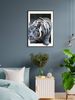 White Tiger 3D Optical Illusion Canvas Wall Art, Realistic Wildlife Portrait Decorative Art, 3D Optical Illusion Effect, Tiger_maomaolike.com