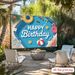 Tropical Pool Party Birthday Banner - 2D Flat Polyester Wall Hanging With Flamingos, Palm Leaves, Beach Balls, Photo Backdrop, Summer Party Decor_maomaolike.com