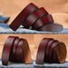 HOT Cowhide Brand Designer Craft DIY No Buckle Girdle Genuine Leather Belt Classic Waistband 3.3/3.8cm with Hole_maomaolike.com