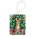 Toyger Cat By The Christmas Tree Porcelain Ornament Christmas Tree Hanging Decorations For Home Christmas Holiday, Rectangle, Gift, Multicolor_maomaolike.com