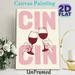 Cheers Themed Painting Poster, Minimalist Retro Style Poster, Hands Clinking Wine Glasses With "CIN CIN" Text, Brings Warm Festive Atmosphere Ideal_maomaolike.com