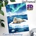 Walrus & Aurora Borealis Painting Poster, Soft Watercolor Arctic Scene Poster, Serene Icy Landscape Artwork, Suitable For Home, Living Room And Office_maomaolike.com