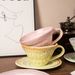 Kiln Textured Retro Coffee Cup And Plate Set Latte Latte Cup Breakfast Cup_maomaolike.com