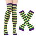 Unisex Christmas striped gloves over the knee socks Halloween cosplay holiday party costume set_maomaolike.com