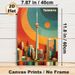 Toronto Cityscape Painting Poster, Retro Vibrant Color-blocked Urban Skyline Poster, Stylish Urban Wall Decor Suitable For Living Room, Office_maomaolike.com