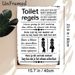 Toilet Rules Painting Poster, Vintage Distressed Black-and-white Humorous Toilet Rules With Gender Icons Poster, Lighthearted Toilet Etiquette_maomaolike.com