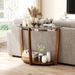 2-tier Tempered Glass Console Table With Clear Glass Top And Open Shelf_maomaolike.com