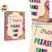 Favors Please Take One Themed Painting Poster, Vibrant Floral Border & Colorful Typography Poster, Eye-catching Reminder Sign Suitable For Parties_maomaolike.com