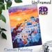 Santorini Sunset Themed Painting Poster, Soft Watercolor Coastal Cliff Town Scene Poster, Warm-toned Scenic Artwork To Create Cozy Atmosphere For_maomaolike.com
