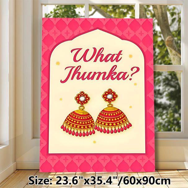 Indian Jhumka Earrings Painting Poster, Vibrant Traditional Ethnic Style Poster, Eye-catching Cultural Design Ideal For Living Room, Bedroom Or_maomaolike.com