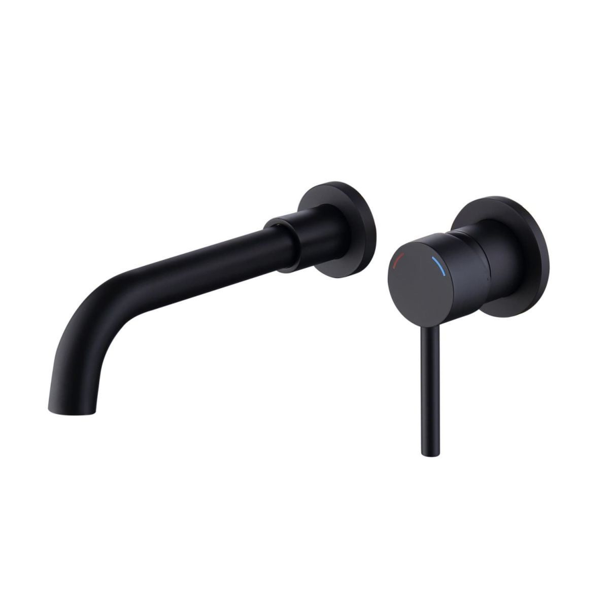 Wall Mount Faucet For Bathroom Sink Or Bathtub, Single Handle 2 Holes Brass Rough-in Valve Included, Matte Black_maomaolike.com