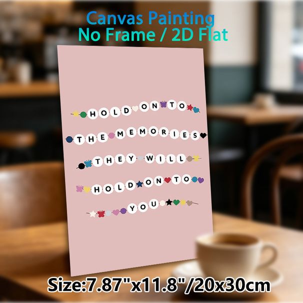 Memory Quote Painting Poster, Pastel-colored Beaded Letter Style Poster, Warm Heartfelt Message, Ideal For Bedroom And Living Room Decor_maomaolike.com