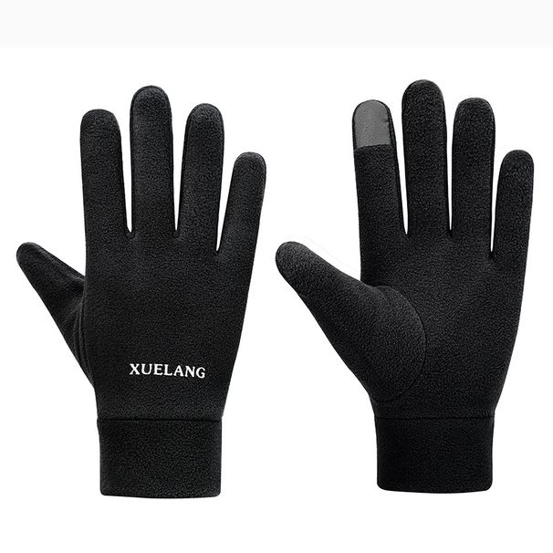 Polar Fleece Gloves Men's Fall And Winter Fleece Warm Sports Gloves Skiing Cycling Motorcycle Hiking Driving Fleece Cold Gloves_maomaolike.com
