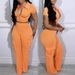 Women's new spring and summer new fashion zipper tops multi-pocket trousers casual solid color suits_maomaolike.com