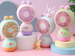 Summer Cute Small Pot Children's Desktop Handheld Mini Silent Flower Fan Girl's Birthday Gift_maomaolike.com